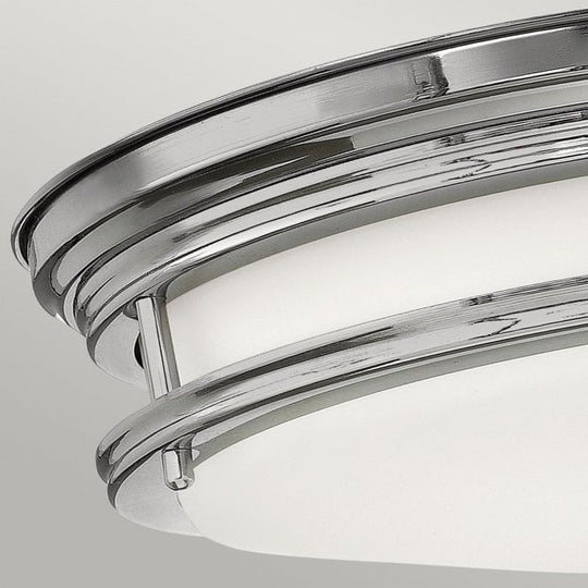 Hadrian 2 Light Flush Ceiling Fitting Opal Glass Chrome