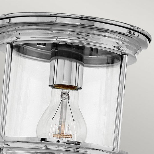 Hadrian 1 Light Flush Ceiling Fitting Clear Glass Chrome