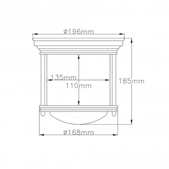 Hadrian 1 Light Flush Ceiling Fitting Clear Glass Oil Rubbed Bronze