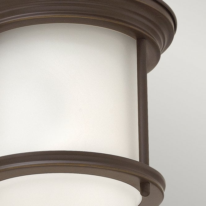Hadrian 1 Light Flush Ceiling Fitting Opal Glass Oil Rubbed Bronze