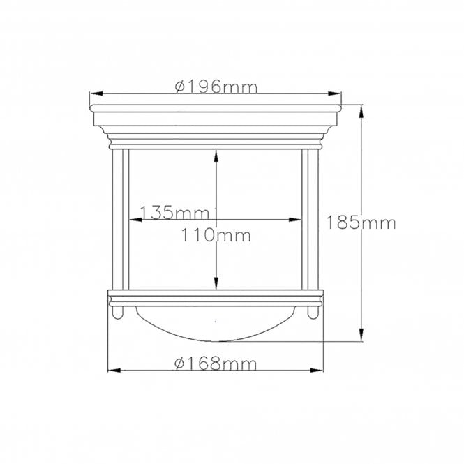 Hadrian 1 Light Flush Ceiling Fitting Opal Glass Oil Rubbed Bronze