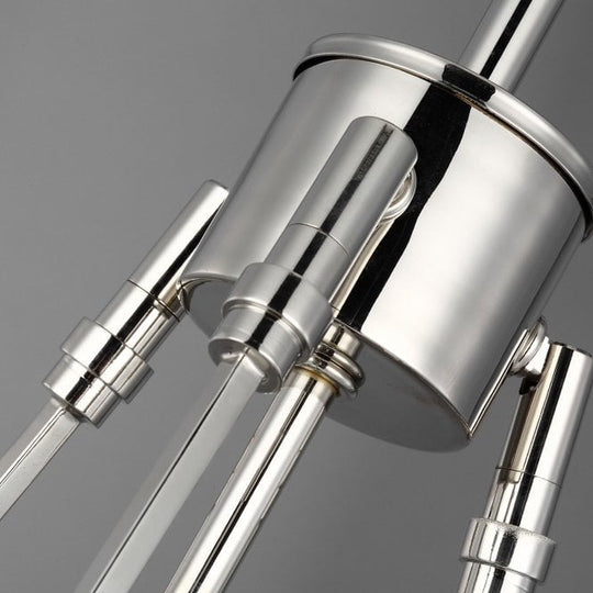 Harper Single Pendant Light Polished Nickel Smoked Glass