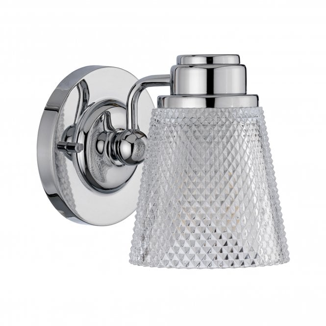 Hudson Single Bathroom Wall Light IP44 Polished Chrome