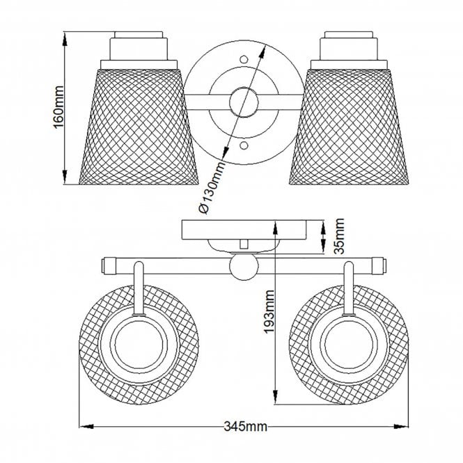 Hudson Double Bathroom Wall Light IP44 Polished Chrome