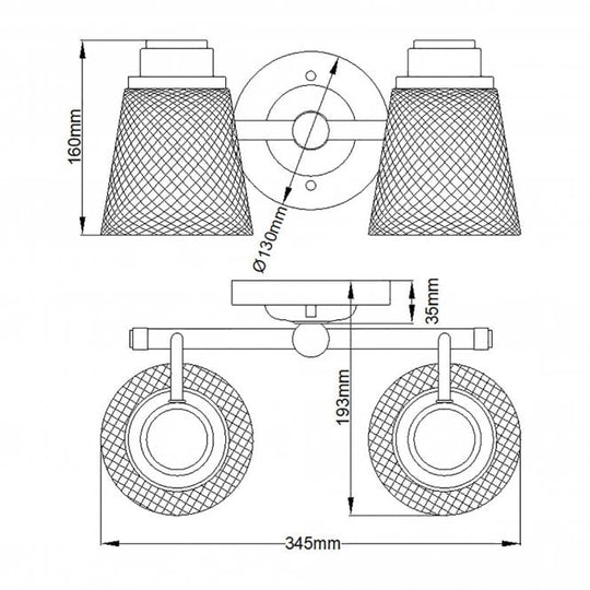 Hudson Double Bathroom Wall Light IP44 Polished Chrome