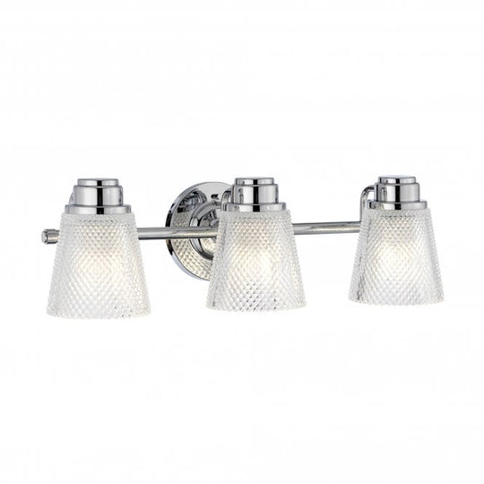 Hudson 3 Light Bathroom Wall Light IP44 Polished Chrome