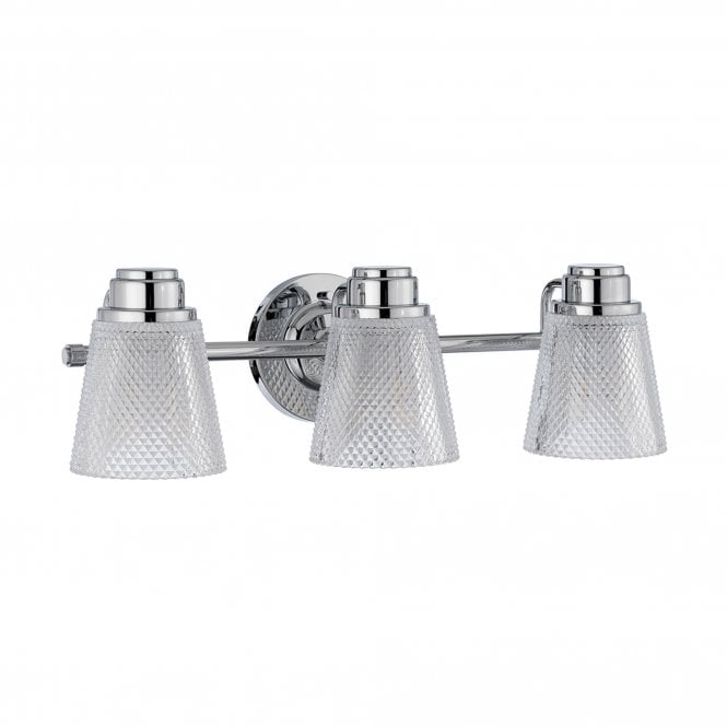 Hudson 3 Light Bathroom Wall Light IP44 Polished Chrome