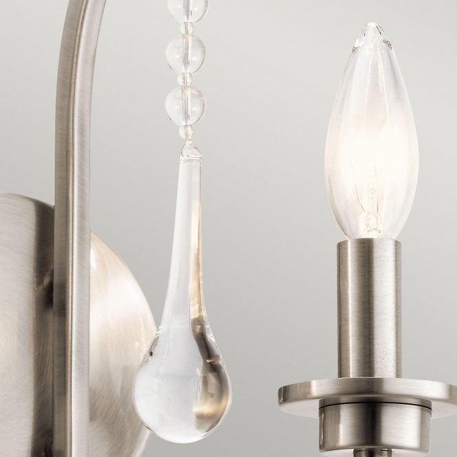 Karlee Double Wall Light Classic Pewter with antique-style droplets