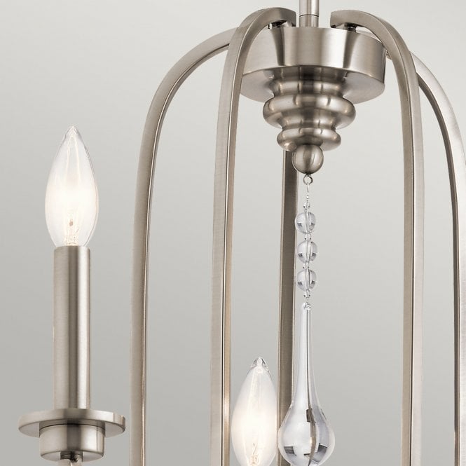 Karlee 5 Light Chandelier Classic Pewter with antique-style droplets