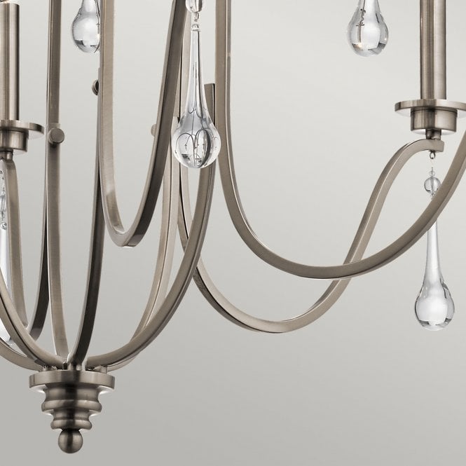 Karlee 9 Light Chandelier Classic Pewter with antique-style droplets