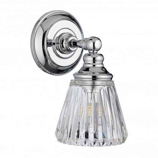 Keynes Single Bathroom Wall Light IP44 Polished Chrome