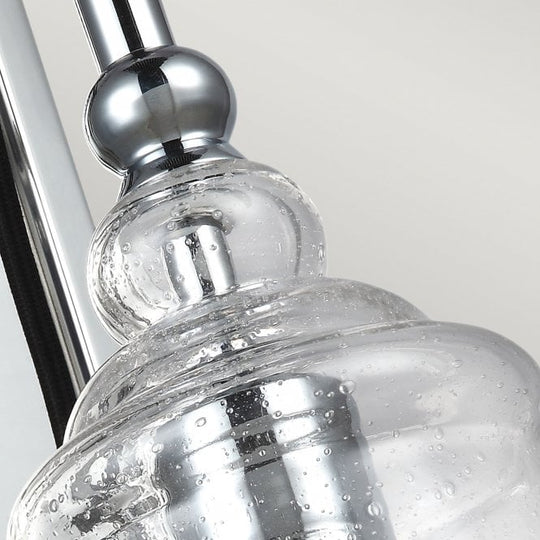 Loras Single Wall Light Polished Chrome Clear Seeded Glass
