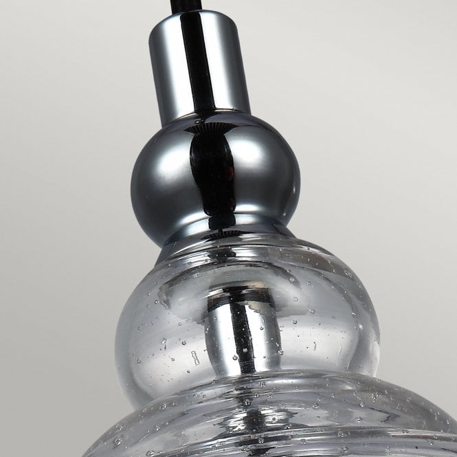 Loras Mini Pendant Light Polished Chrome Clear Seeded Glass