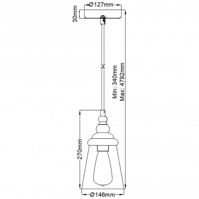 Loras Mini Pendant Light Polished Chrome Clear Seeded Glass