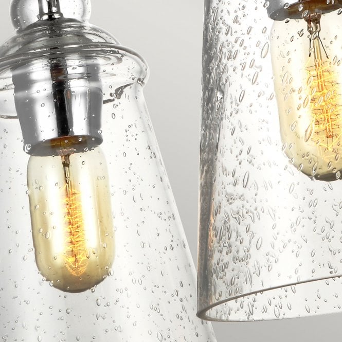 Loras 3 Chandelier Polished Chrome Clear Seeded Glass