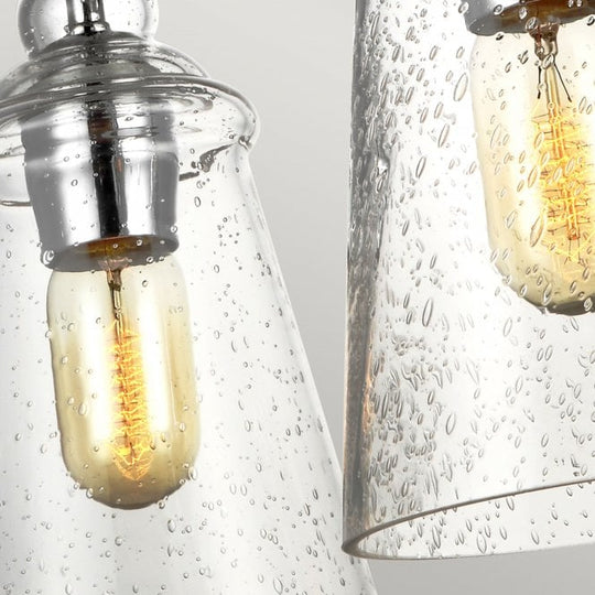 Loras 3 Chandelier Polished Chrome Clear Seeded Glass