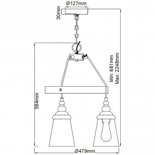 Loras 3 Chandelier Polished Chrome Clear Seeded Glass