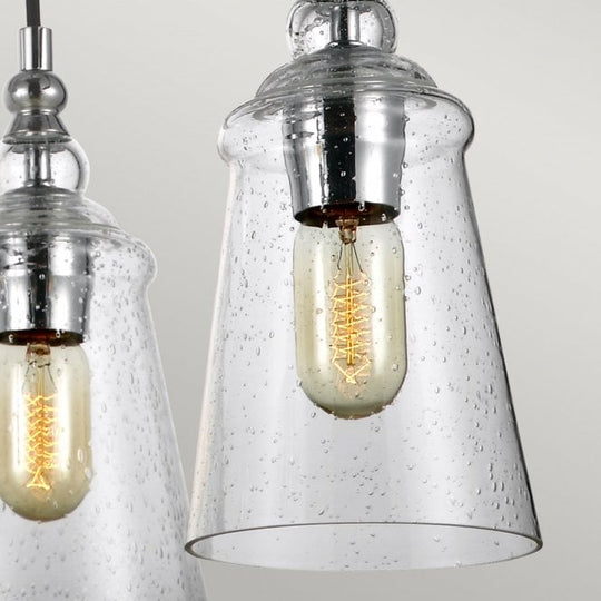 Loras 5 Chandelier Polished Chrome Clear Seeded Glass