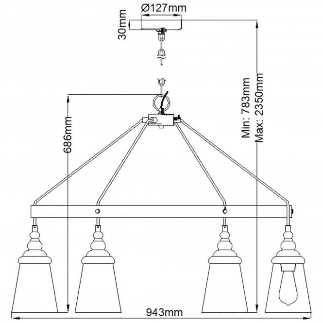 Loras 6 Chandelier Polished Chrome Clear Seeded Glass