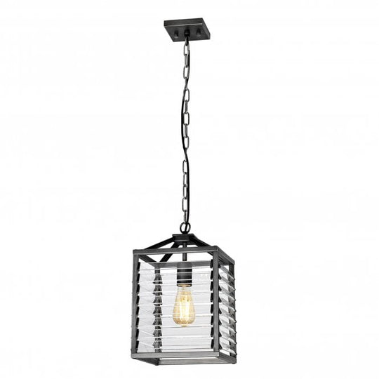 Louvre Single Pendant Lantern Gunmetal
