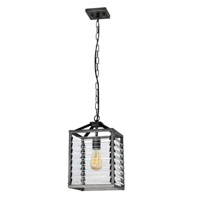 Louvre Single Pendant Lantern Gunmetal