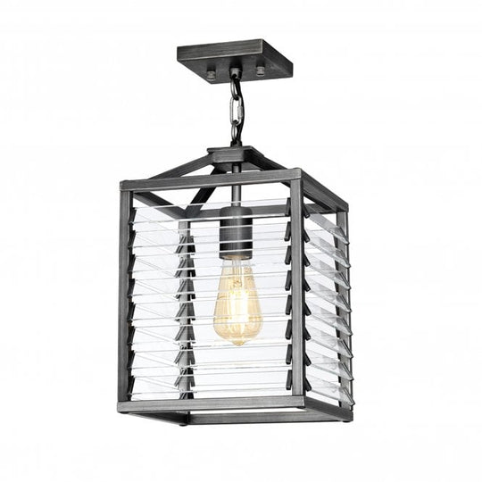 Louvre Single Pendant Lantern Gunmetal