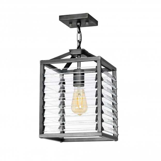 Louvre Single Pendant Lantern Gunmetal