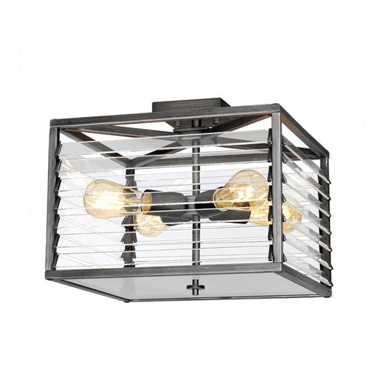 Louvre 4 Light Flush Fitting Gunmetal