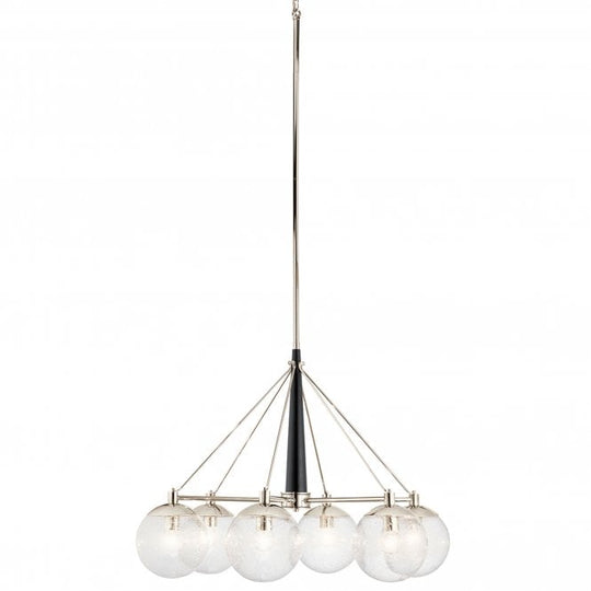 Marilyn 6 Light Chandelier Polished Nickel Seeded Glass