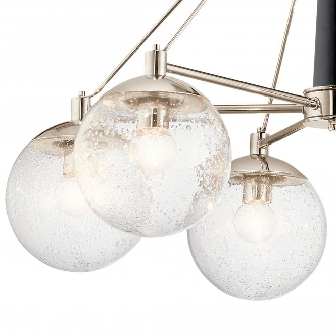 Marilyn 6 Light Chandelier Polished Nickel Seeded Glass