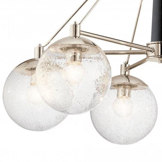 Marilyn 6 Light Chandelier Polished Nickel Seeded Glass