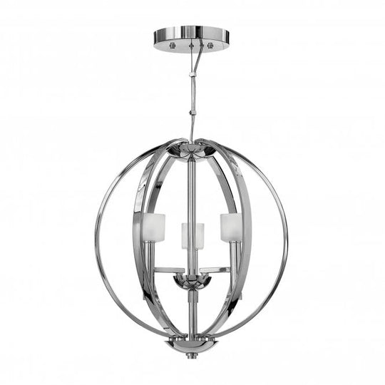 Mondo 3 Light Chandelier Polished Chrome / Frosted Cube Shader