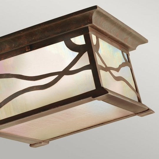 Morris 2 Light Flush Light IP44 Distressed Copper