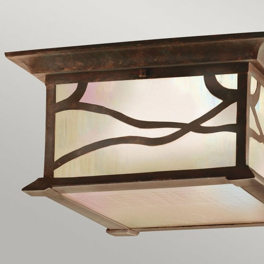 Morris 2 Light Flush Light IP44 Distressed Copper
