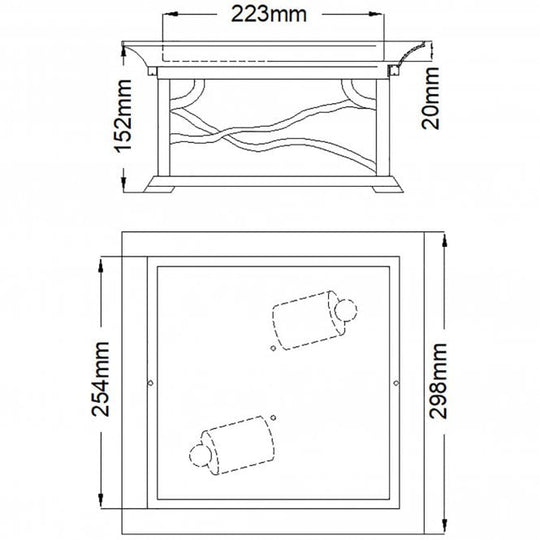 Morris 2 Light Flush Light IP44 Distressed Copper