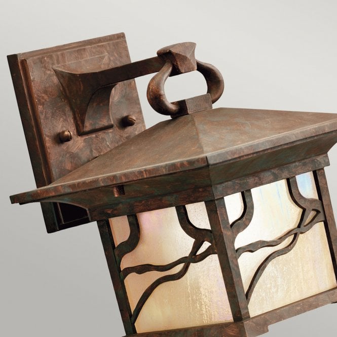 Morris 1 Light Medium Lantern IP44 Distressed Copper