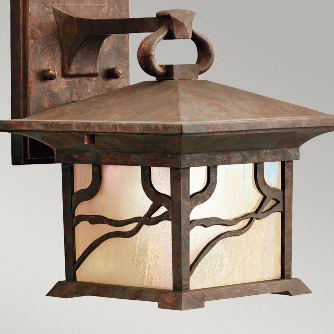 Morris 1 Light Medium Lantern IP44 Distressed Copper