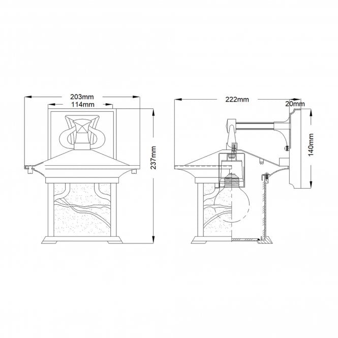 Morris 1 Light Medium Lantern IP44 Distressed Copper