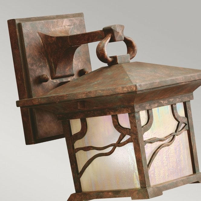 Morris 1 Light Small Lantern IP44 Distressed Copper