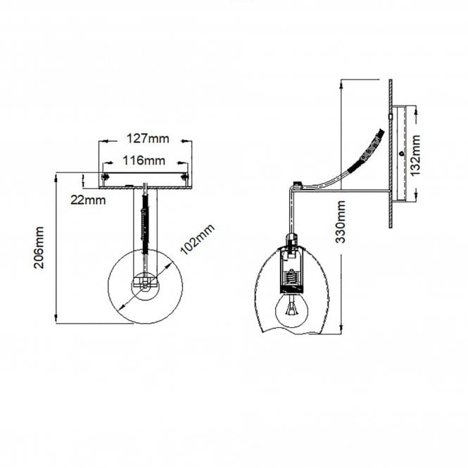 Nula Single Wall Light Shell White/Luxe Gold