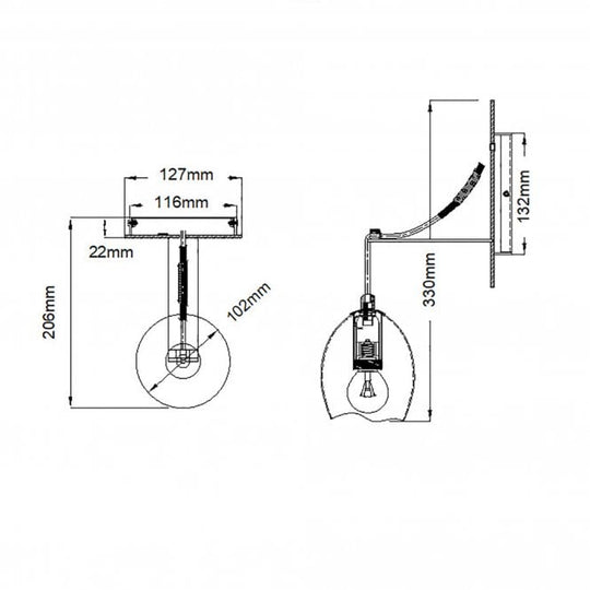 Nula Single Wall Light Shell White/Luxe Gold