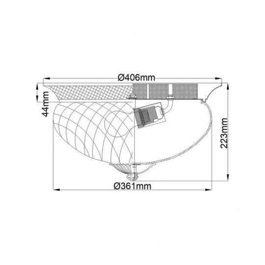 Plantation 3 Light Flush Fitting Burnished Brass