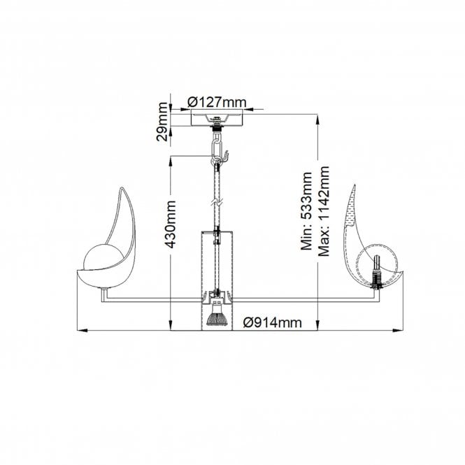 Ren 5 Light Chandelier Black / Gold