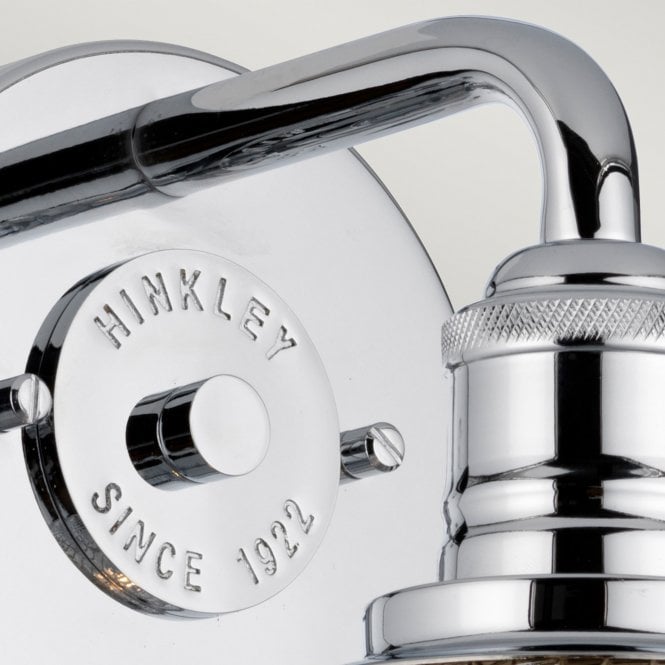 Rigby 1 Light Wall Light IP44 Polished Chrome With Clear Seeded Glass