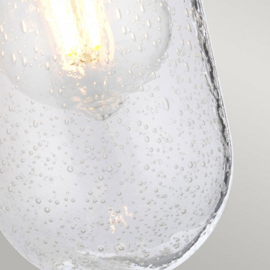 Rigby 1 Light Wall Light IP44 Polished Chrome With Clear Seeded Glass