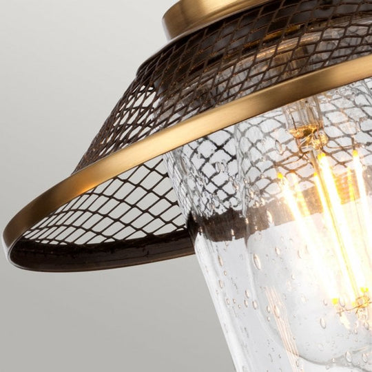 Rigby 2 Light Wall Light IP44 Antique Nickel With Clear Seeded Glass