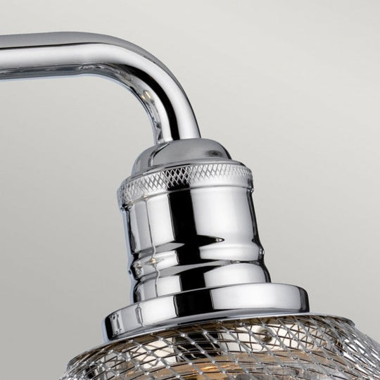 Rigby 2 Light Wall Light IP44 Polished Chrome With Clear Seeded Glass