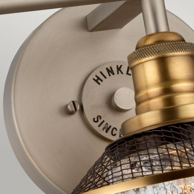 Rigby 3 Light Wall Light IP44 Antique Nickel With Clear Seeded Glass