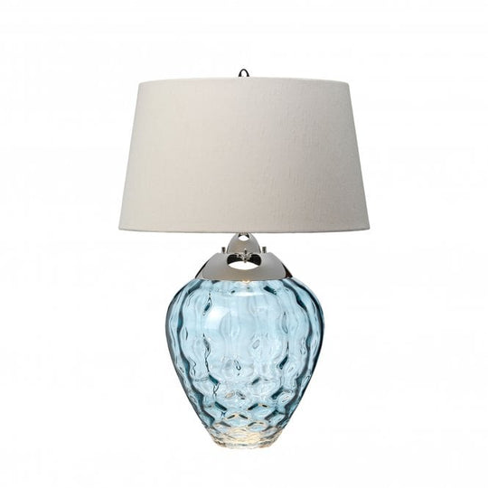 Samara Table Lamp Light Blue With Scallop (taupe) Shade