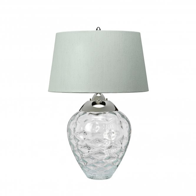Samara Table Lamp Clear With Chateau (duck egg) Shade